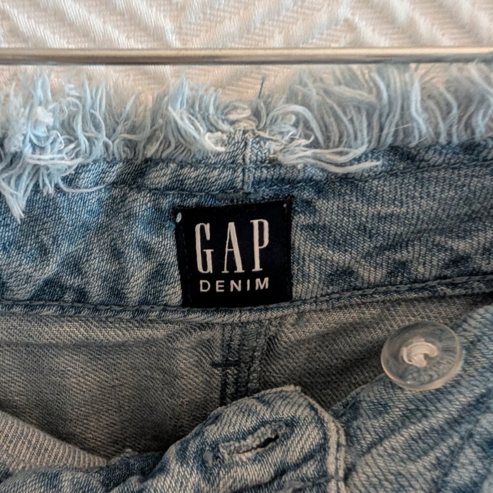 Gap Denim Skirt Light A-line Blue Wash Belted Size 28 Retro style Boho Casual - Picture 2 of 12